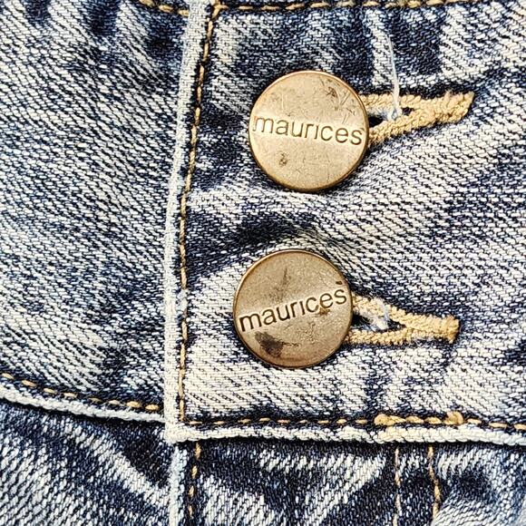 Vintage Maurices Jeans Womens 14 Blue Distressed Low Rise Capri Faded Casual - Picture 2 of 14